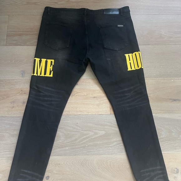 HOMME + FEMME BLACK DENIM WITH YELLOW LETTERS - Picture 7 of 8